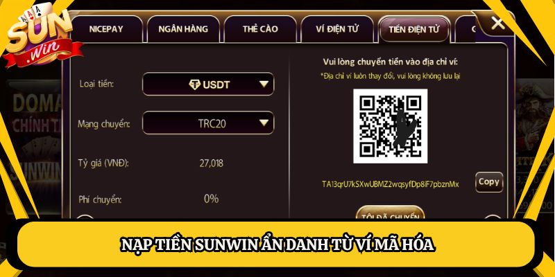 Nạp tiền Sunwin ẩn danh từ ví mã hóa
