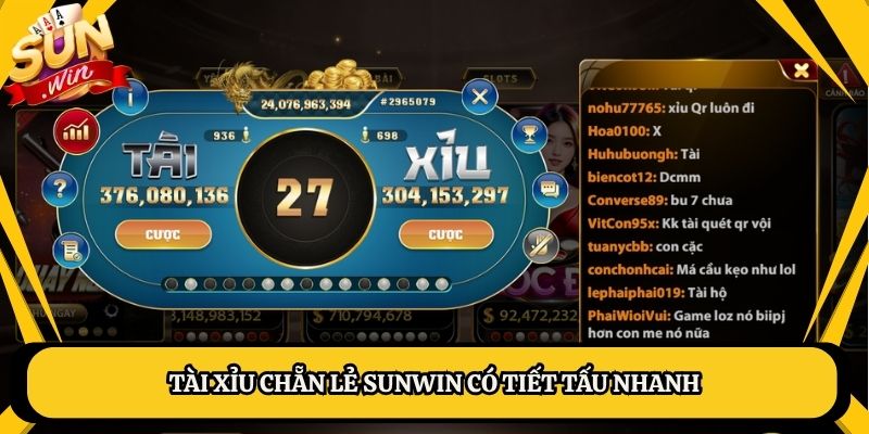 Tài xỉu chẵn lẻ Sunwin có tiết tấu nhanh