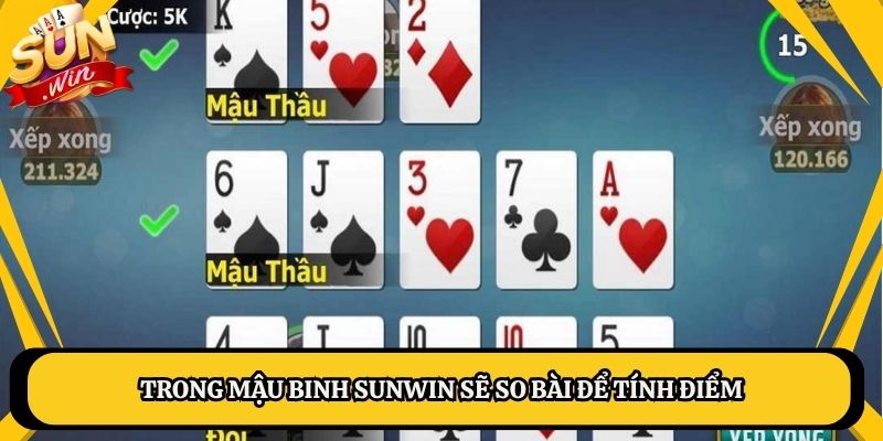 Trong Mậu binh Sunwin sẽ so bài để tính điểm
